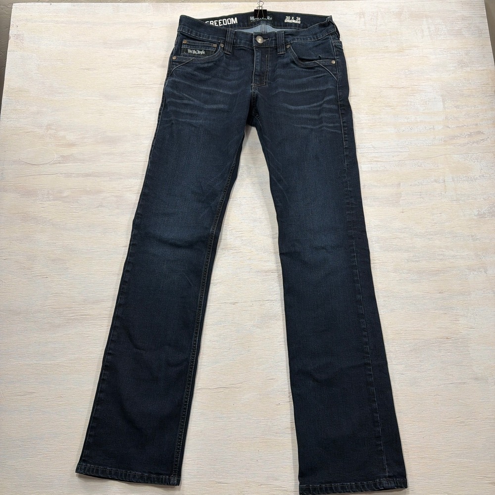 Howitzer Jeans Freedom Tactical 30x34 Embroidered Pockets Dark Wash Blue Mens